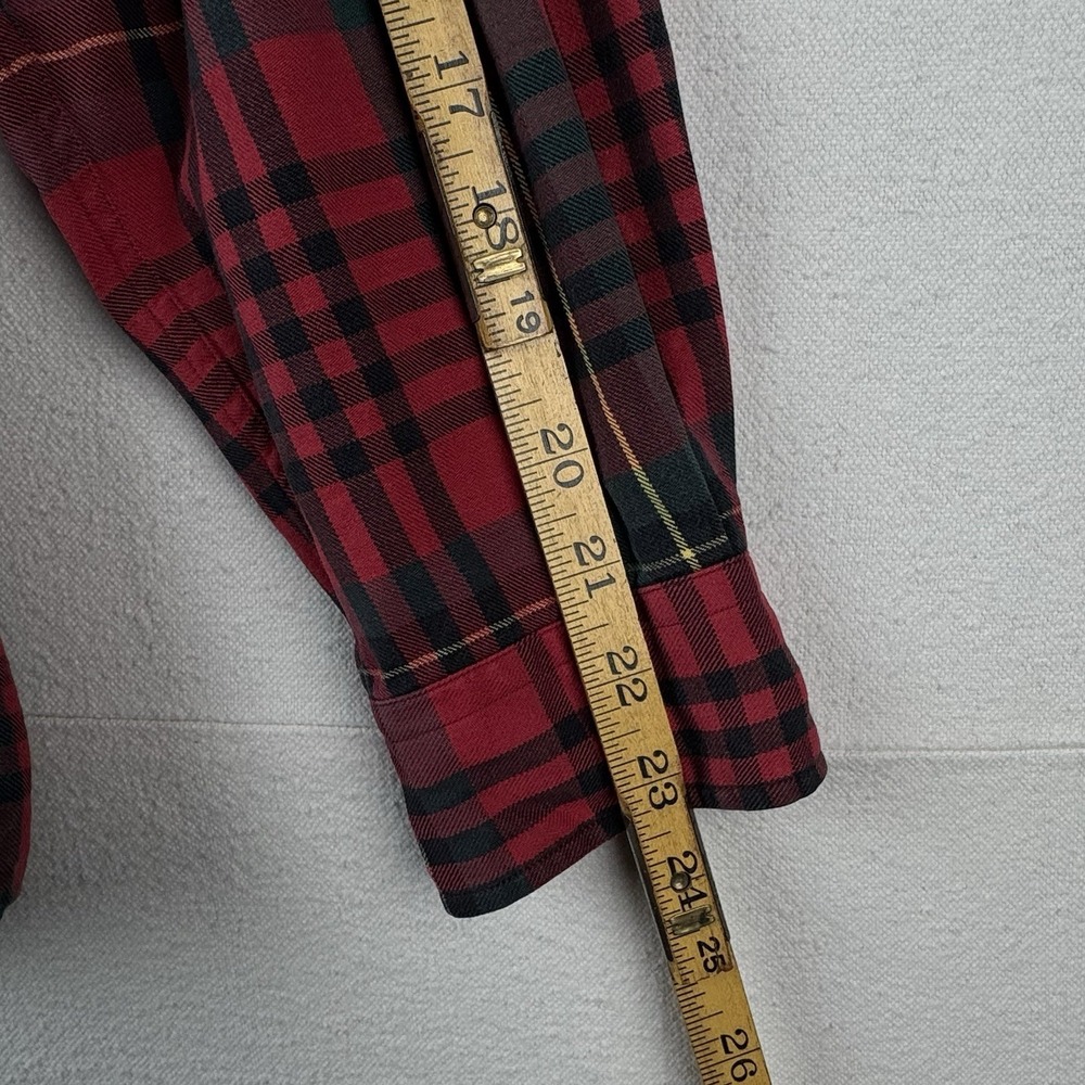 90's Vtg Polo Ralph Lauren Tartan Plaid Wool‎ Blend Flannel Shirt Men's M Red - Picture 13 of 14